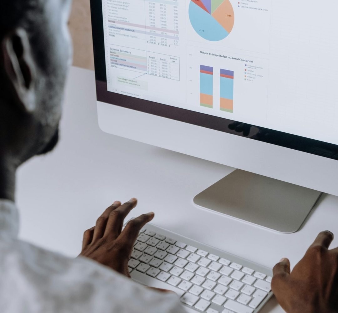 Online with a laptop